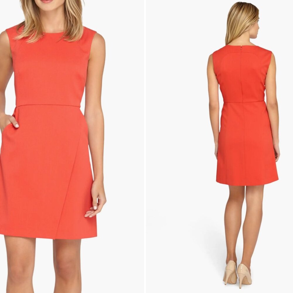 Tahari Orange Sleeveless A-Line Dress